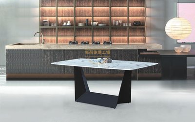 ☆[新荷傢俱] E 1210☆中花白石面桌 5尺桌/6尺/7尺 餐桌 餐桌 美式餐桌 工業風桌 特色餐廳 石面桌