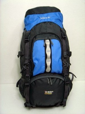 挪威品牌 inway 輕便型 自助旅行背包 健行背包 專業登山背包(藍色)背包客款 SAHARA40 買就送攻頂背包