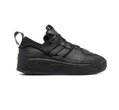 [全新真品代購-S/S23 SALE!] Y-3 黑色皮革 厚底鞋 / 運動鞋 (Y3) adidas
