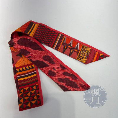 HERMES 愛馬仕 紅色 幾何 TWILLY 絲巾 綁帶 包包配件 服飾配件 單品小物 搭配