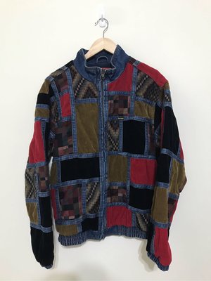 已出售 Supreme 2018 FW corduroy patchwork denim jacket M