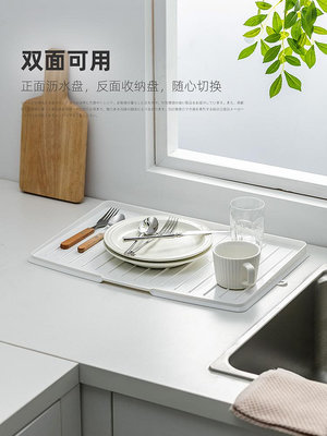 日本asvel瀝水架杯架收納筷子碗碟架廚房濾水托盤臺面水槽置物架