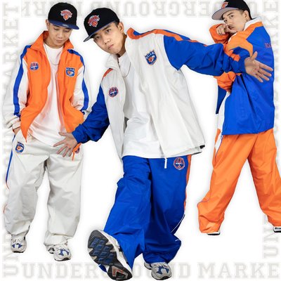 Cover Taiwan 官方直營 AK47 紐約尼克隊 嘻哈 風衣外套 風褲 運動休閒褲 藍色 白色 橘色 (預購)