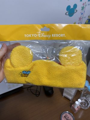 全新轉賣日本東京迪士尼Tokyo Disney小熊維尼winnie洗臉髮帶髮箍髮帶髮圈立體耳朵造型