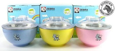 ZEBRA--不鏽鋼雙層兒童隔熱碗(附蓋) 可當泡麵碗/隔熱湯碗/調理碗-大容量1L/15公分『嫩粉黃』