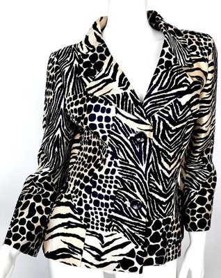 原價13萬正品Dolce &amp;Gabbana義大利製女性老虎豹紋西裝-真皮衣大衣-英德美國水晶VERSACE冬季外套D&amp;G