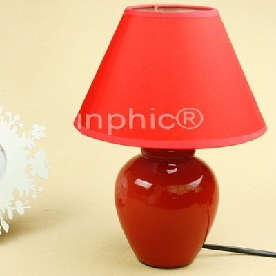 INPHIC-時尚可愛陶瓷檯燈 床頭燈 紅色 可愛檯燈 兒童房間檯燈