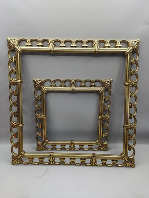 【二手】銅鏡框兩個黃銅鏡框 歐式鏡框 銅擺件 銅雜件 銅器【伊人閣】-2691