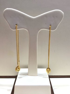 千足純黃金，香港進口商品，24K純金耳環，經典款式不退流行，商品只有一個，超值優惠價4560元，保值增值又時尚