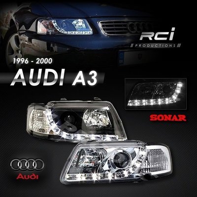 RC HID LED專賣店 AUDI 奧迪 A3大燈 1996~2000年 LED DRL 魚眼大燈組 SONAR