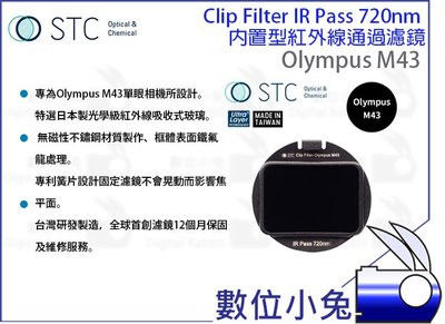 數位小兔【STC Clip Filter IR Pass 720nm 內置型紅外線通過濾鏡 Olympus M4/3】I
