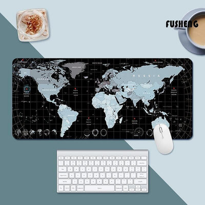 台灣現貨[FUS] 簡約世界地圖辦公桌墊男生筆電鍵盤墊大號桌面滑鼠墊3080cm