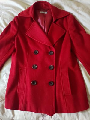 ~櫻花雨~THEORIA  暗紅色 風衣款 羊毛外套 100% 羊毛 安哥拉  cashmere  13AR-XL號 大尺寸