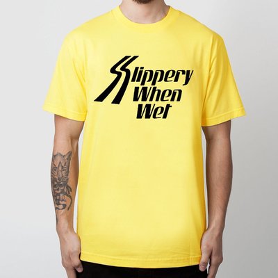 Bon Jovi Slippery短袖T恤-黃色 搖滾金屬 邦喬飛 樂團 390