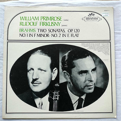 【二手】普利姆羅斯 勃拉姆斯 兩首中提琴奏鳴曲 LP黑膠 LP黑膠 唱片 古典音樂 【廣聚當】-3726