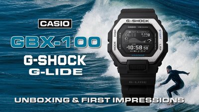 CASIO公司貨附保證卡及發票G-SHOCK潮汐圖，月亮數據，GBX-100-1 衝浪者的最愛