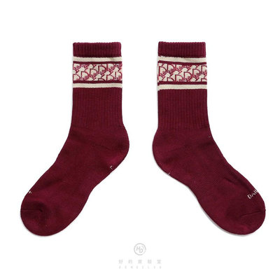 HOWDE LAB Classic Socks " Red Wine " 酒紅 老花紋 中高筒襪 長襪