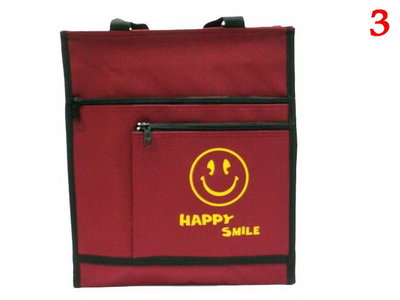 【菲歐娜】6371-3-(特價拍品)微笑圖形,補習袋,A4資料袋,手提袋(酒紅) 台灣製作