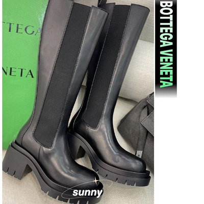 【SUNNY 二手】BV 寶緹嘉 21新款 黑色 長筒靴 騎士靴 高筒靴彈力筒靴馬丁靴厚底女增高側拉鍊高筒真皮