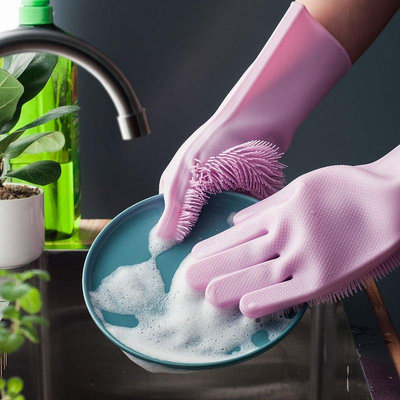 熱銷 多功能硅膠魔術手套廚房抖音韓國同款萬能清洗刷碗洗碗神器手套刷 現貨 可開票發