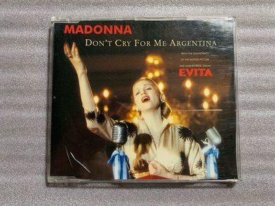 跨世紀女皇-瑪丹娜-阿根廷別為我哭泣 二手混音單曲CD（歐洲二版）Madonna - Don't Cry for Me Argentina