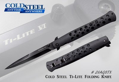 【angel 精品館 】美國 COLD STEEL Ti-Lite新款6"G10柄黑刃折刀CTS-XHP鋼26AGSTX