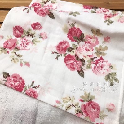 紗布毛巾-日本製花朵100%純棉一面紗布一面毛巾布細緻毛巾/運動毛巾--33×85cm--秘密花園