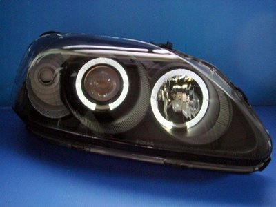 小亞車燈╠ 超炫特價喜美K8光圈黑框魚眼大燈近遠燈都是H1有含燈泡