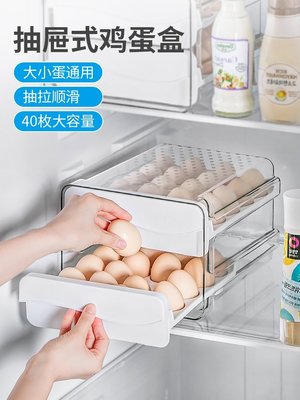 冰箱雞蛋收納盒保鮮盒廚房整理神器裝放架托蛋盒專用抽屜式雞蛋盒