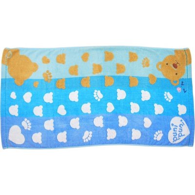【棠貨鋪】日本 Uchino Puni Puni 無撚糸 藍色熊 大浴巾 毛巾