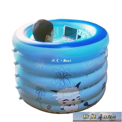 充氣浴缸摺疊浴桶 泡澡桶 成人家用保暖浴缸加厚塑料洗澡桶沐浴桶-促銷