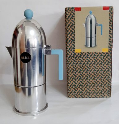 具收藏價值 義大利設計品牌ALESSI 亞德 羅西Aldo Rossi 1988年出品的柯波拉摩卡咖啡壺9095/6AZ