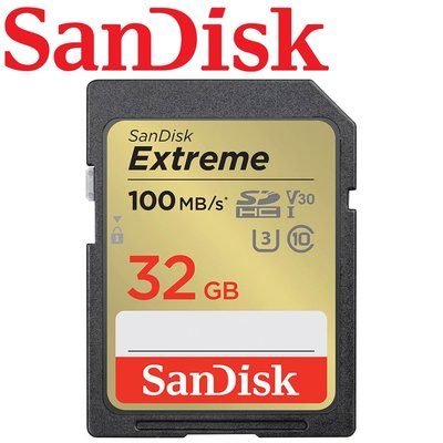 100MB/s 公司貨 SanDisk 32GB Extreme SD SDHC UHS-I V30 32G 記憶卡