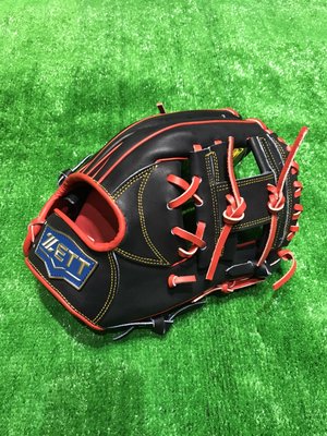 棒球世界 全新ZETT 330系列棒壘全牛皮硬式專用手套 BPGT-33014工字球檔 12吋特價黑紅配色