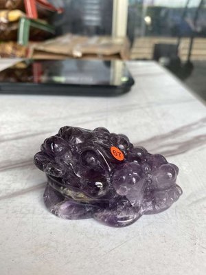 CKKK紫水晶雕蟾蜍紅67