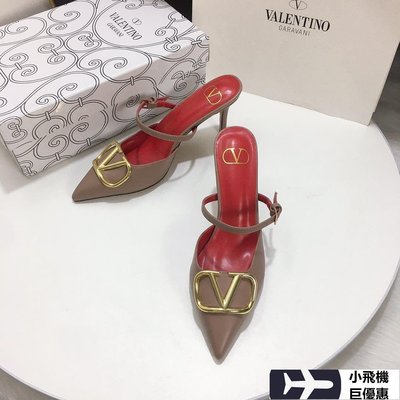 【熱賣精選】  Valentino 大V扣系列尖頭包跟高跟涼拖鞋 細跟中跟鞋明星同款