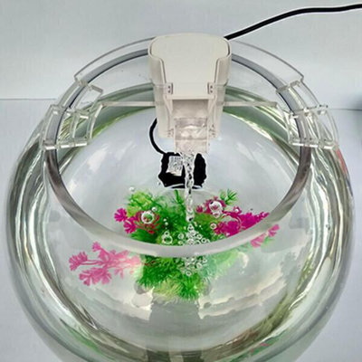 現貨：小洋usb過濾器圓形魚缸過濾器三合一小魚缸過濾USB水泵瀑布水輪式增氧