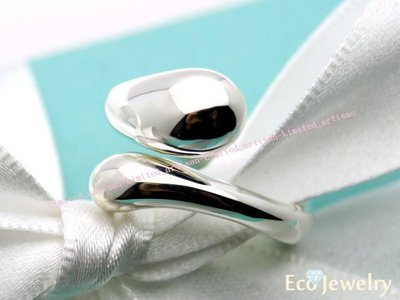 《Eco-jewelry》【Tiffany&amp;Co】稀有款 雙淚滴戒指 純銀925戒指-二種尺寸~專櫃真品 已送洗