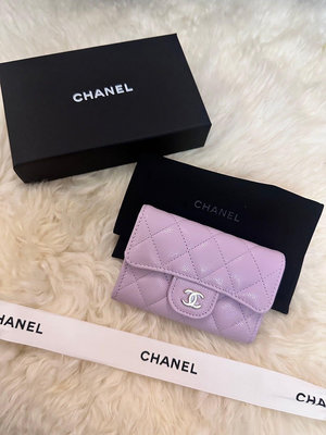 「JL精品代購」全新現貨 Chanel 24s粉紫卡包 CF口蓋卡包