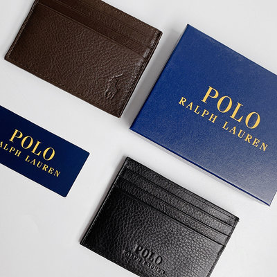 美國百分百【全新真品】Ralph Lauren 名片夾 卡片夾 男用 RL 證件卡夾 黑色 咖啡色 BP71