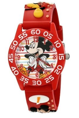 預購 美國 Disney Mickey Mouse 熱賣款 日本石英機芯 可愛米奇兒童手錶 防刮指針學習錶 立體塑膠錶帶