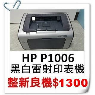 『靚彩』HP P1006黑白雷射 印表機(整新機 空機)(單純列印，網路拍賣列印出貨單速度快，方便又省錢)!CB435A/35A