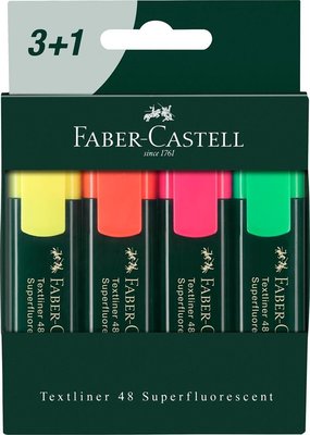 德國Faber-Castell直液式螢光筆(3+1色)