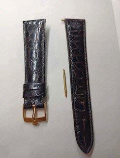 rolex 原裝18k金帶扣+原裝鱷魚錶帶 20mm 收16 mm 16、18系列原廠錶帶