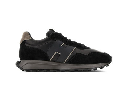 [全新真品代購-F/W23 SALE!] HOGAN 黑色 麂皮拼接 休閒鞋 / 運動鞋 (H601)