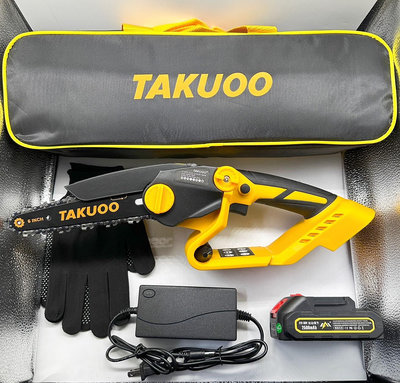 鋰電電動鏈鋸 TAKUOO(牧田) 21V 6吋 2.5AH /家用鋸柴小電鋸/小型手持電鋸/鋰電手持電鋸