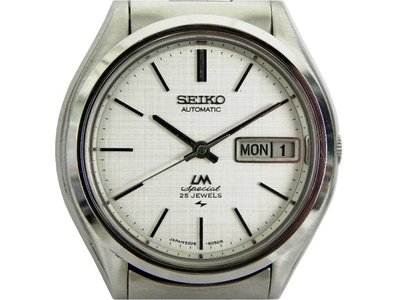 [專業模型] 機械錶 [SEIKO LM222260] 精工LM錶[25石][銀色面+星期+日期]不銹鋼/時尚/中性/軍