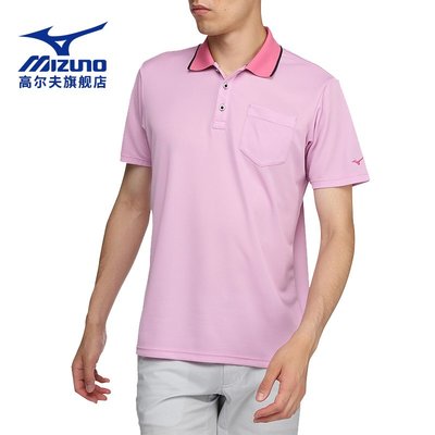 MIZUNO美津濃高爾夫服裝男士短袖T恤golf運動休閑POLO衫速干面料