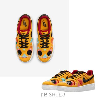 【Dr.Shoes 】免運Nike Force 1 LV8 小童 黃 新年 虎年 童趣 刺繡 休閒鞋DQ5071-701