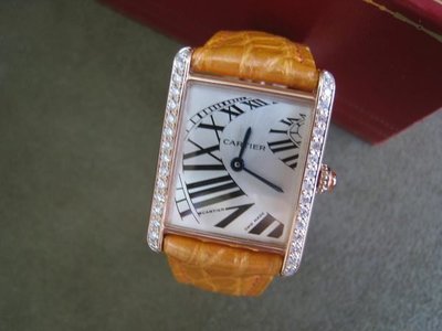 【愛錶回春中心】 (專業代鑲優質天然美鑽.~請自備錶) Cartier 女錶 Tank 玫瑰金 31X24mm